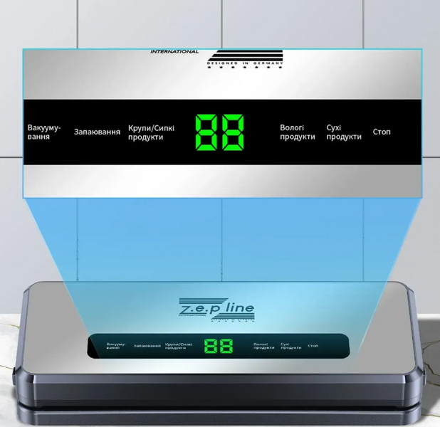 Вакуумный упаковщик Zepline ZP 00358 автоматический вакууматор 200 Вт с LED дисплеем сенсорный 00358 фото