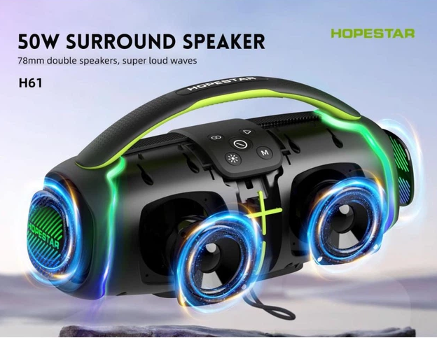 Портативная колонка Bluetooth HOPESTAR H61 50W, 6000mAh Черная 00553 фото