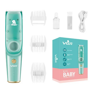 Машинка для стрижки детей VGR V-151 Baby 3 насадки IPX7 800mAh 5W Blue 03535 фото