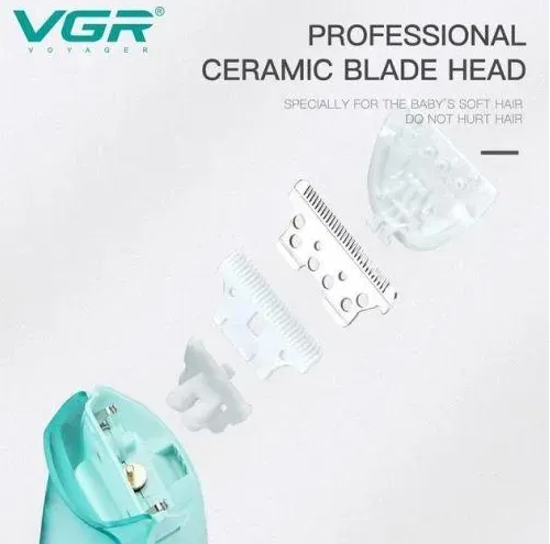 Машинка для стрижки детей VGR V-151 Baby 3 насадки IPX7 800mAh 5W Blue 03535 фото