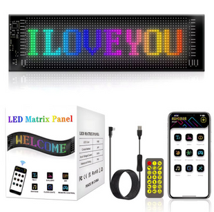 Гнучкий екран для авто/світлодіодна LED-табличка Гнучка LED-панель 120x595мм, з Wi-Fi, RGB + пульт 09940 фото