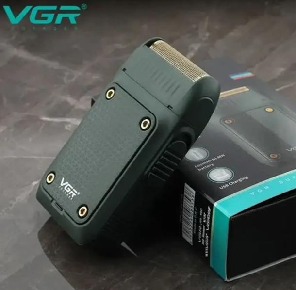 Акумуляторна електробритва VGR V-353 BLACK шейвер для сухого та вологого гоління, Waterproof, висувний тример 10657 фото