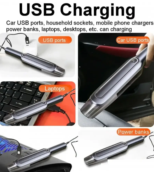 Пылесос автомобильный Car vacuum 888 + 2 насадки / Беспроводной портативный пылесос для авто 08032 фото