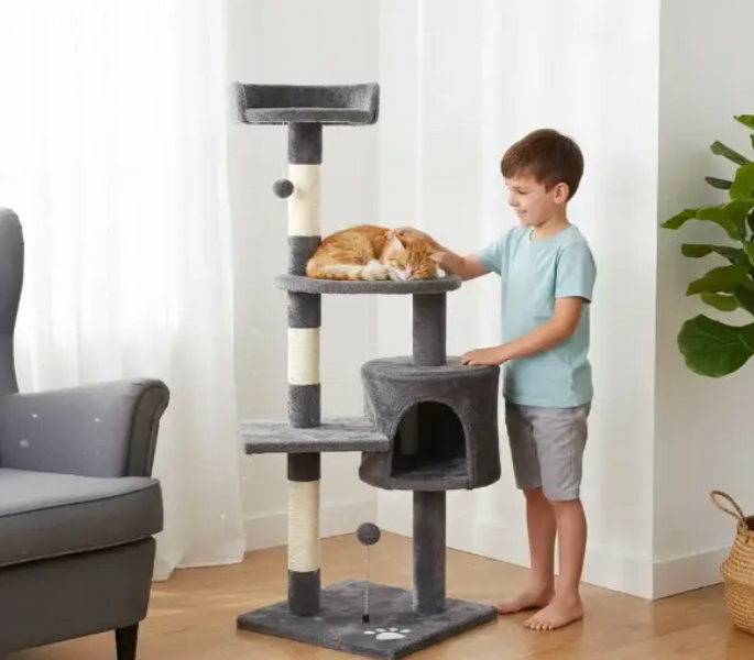 Кігтеточка, будиночок, дряпка для кішок Avko CatTree 1049 Grey 17482 фото