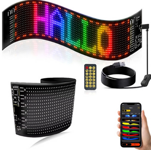 Гнучкий LED-дисплей RGB  Bluetooth,  керування через телефон і пульт, 89.8&times;19.2 см 10416 фото