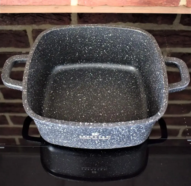 Квадратна каструля з мармуровим покриттям 24см, 4,5л, Top Kitchen TK00055, Чорний / Каструля казан 00054  фото