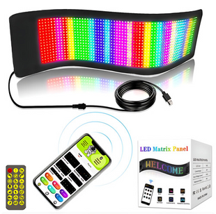 Гнучкий світлодіодний дисплей 133&times;19.2 см, RGB, Bluetooth, керування через телефон і пульт 10416 фото