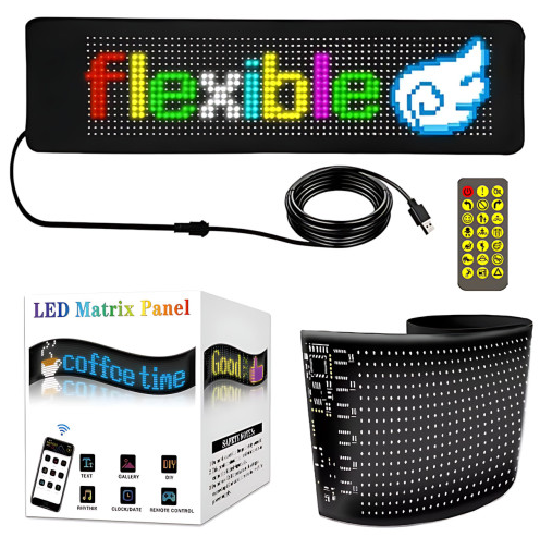 Гнучкий світлодіодний дисплей 133&times;19.2 см, RGB, Bluetooth, керування через телефон і пульт 10416 фото