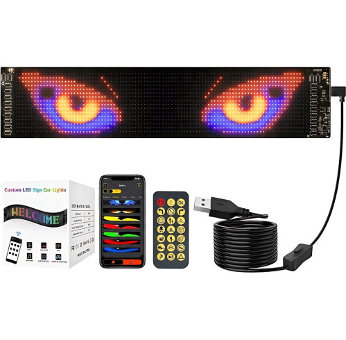 Гнучкий світлодіодний дисплей 133&times;19.2 см, RGB, Bluetooth, керування через телефон і пульт 10416 фото