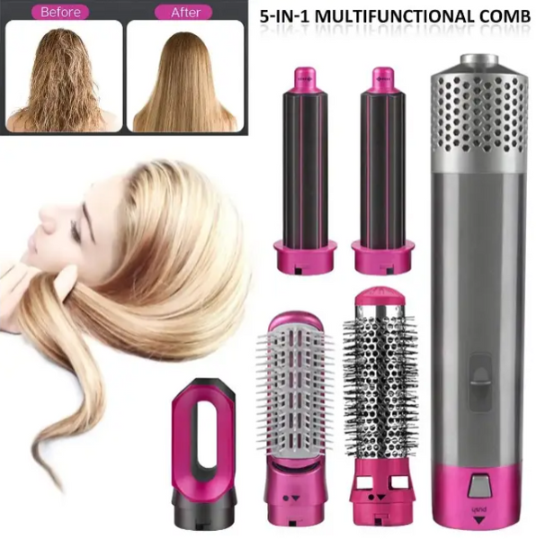 Повітряний мультистайлер Hot Air Styler 5 в 1 для різних типів волосся з насадками для сушіння, випрямлення, надання об'єму 15434 фото