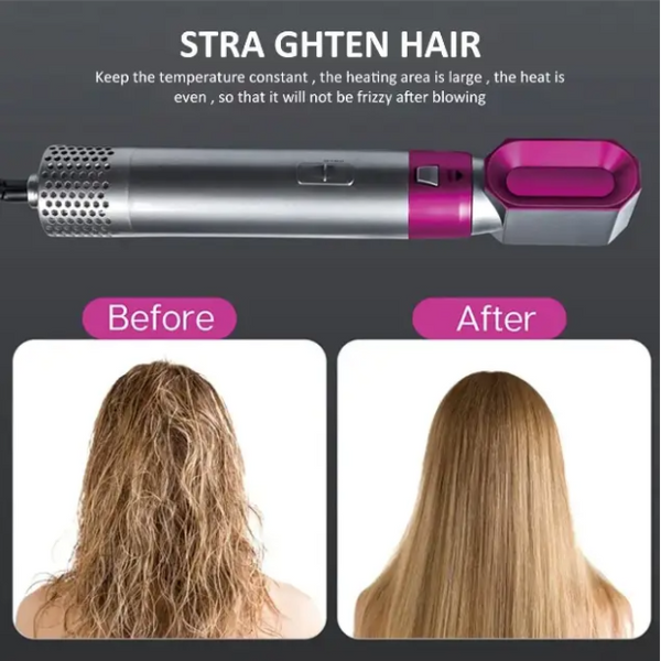 Повітряний мультистайлер Hot Air Styler 5 в 1 для різних типів волосся з насадками для сушіння, випрямлення, надання об'єму 15434 фото