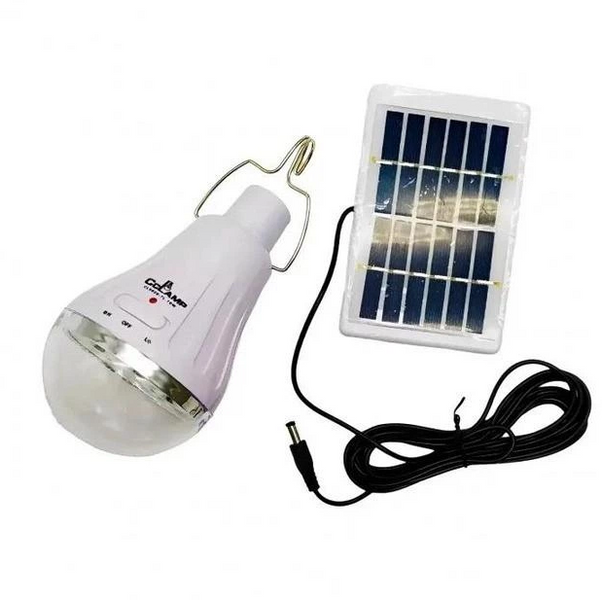 Портативная светодиодная лампа с солнечной панелью Solar Light CL-028 7L лампочка с крючком 03449 фото