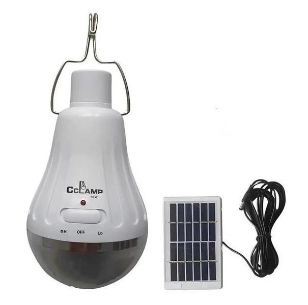 Портативная светодиодная лампа с солнечной панелью Solar Light CL-028 7L лампочка с крючком 03449 фото