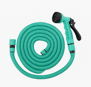 Поливочный растягивающийся шланг EXPANDABLE GARDEN HOSE K-50FT (15 м) с распылителем и переходником 17117 фото