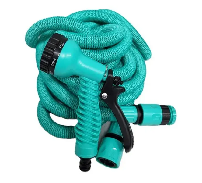 Поливальний розтягувальний шланг EXPANDABLE GARDEN HOSE K-50FT (15 м) з розпилювачем і перехідником 17117 фото