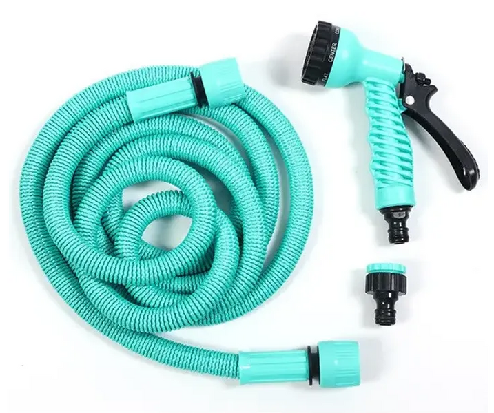 Поливальний розтягувальний шланг EXPANDABLE GARDEN HOSE K-50FT (15 м) з розпилювачем і перехідником 17117 фото