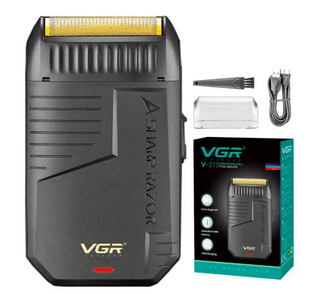 Аккумуляторный шейвер VGR V-375    VGR V-375 &ndash; компактный сеточный шейвер для комфортного сухого бритья лица, шеи и подбородка 10659 фото