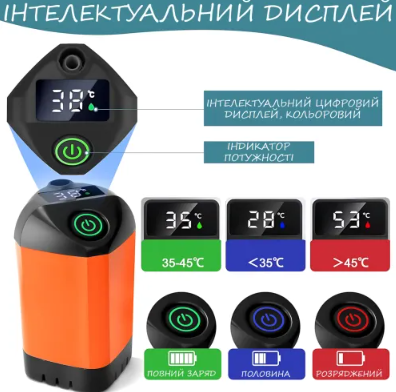 Портативний душ з акумулятором 4800 мА&middot;год, до +80&deg;, MY-880 / Мобільний душ для кемпінгу/Діш з індикатором температури 01165 фото