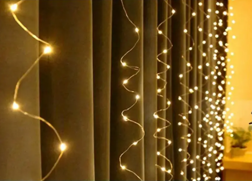 Гирлянда (Штора) 3M*2M 200 led WW-9 Теплый Белая  на медной проволоке 07908 фото