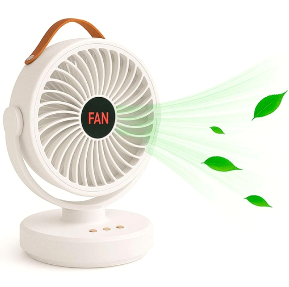 Акумуляторний мінівентилятор VU-05/FS-25 з поворотом/Вентилятор Mini fan з LED-підсвіткою і USB 17135 фото