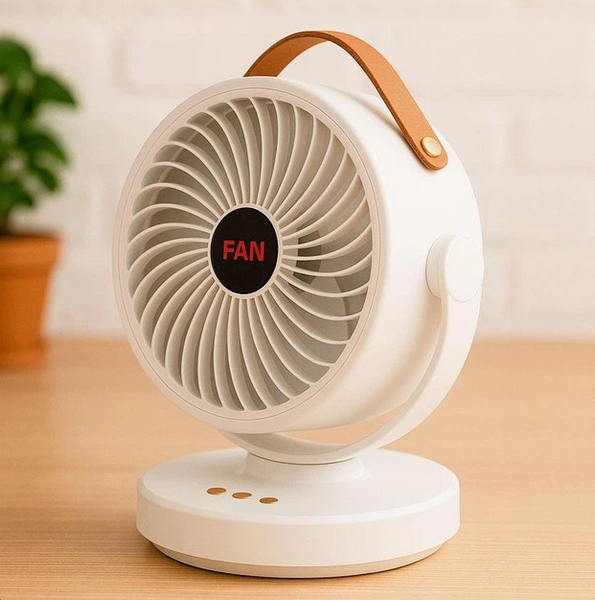 Акумуляторний мінівентилятор VU-05/FS-25 з поворотом/Вентилятор Mini fan з LED-підсвіткою і USB 17135 фото