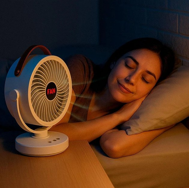 Акумуляторний мінівентилятор VU-05/FS-25 з поворотом/Вентилятор Mini fan з LED-підсвіткою і USB 17135 фото