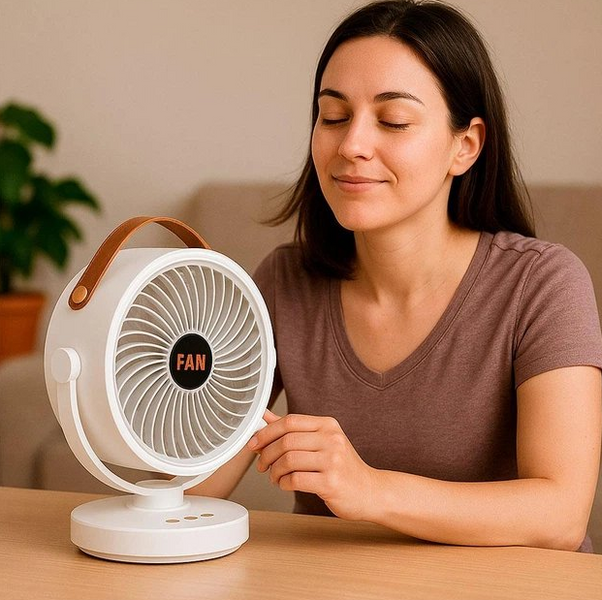 Акумуляторний мінівентилятор VU-05/FS-25 з поворотом/Вентилятор Mini fan з LED-підсвіткою і USB 17135 фото