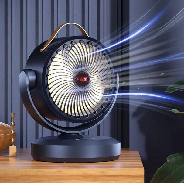 Акумуляторний мінівентилятор VU-05/FS-25 з поворотом/Вентилятор Mini fan з LED-підсвіткою і USB 17135 фото