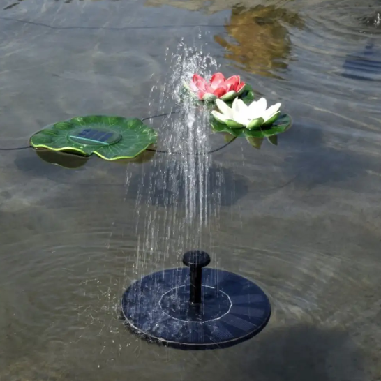 16см Фонтан садовый на солнечной батарее, + 6 насадок, Water Pump / Фонтан плавающий / Садовый фонтан 06550 фото