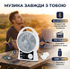 Вентилятор портативний Solar 5-в-1 6 Вт акумулятор 5500 мАч з Bluetooth, LED-підсвіткою, FM-радіо, powerbank, USB Type-C, білий 17199 фото 5