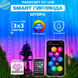 Розумна гірлянда штора USB управління через телефон-пульт APP Bluetooth RGB 200LED 3x2м від павербанка 16901 фото 1