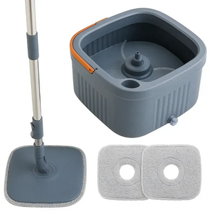 Швабра з безконтактним віджимом та відром 5,8л Square Spin Mop 13058 фото