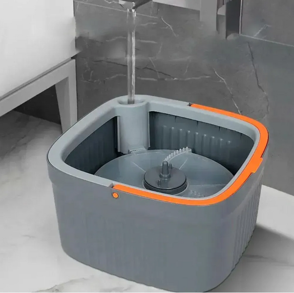 Швабра с бесконтактным отжимом и ведром 5,8л Square Spin Mop 13058 фото
