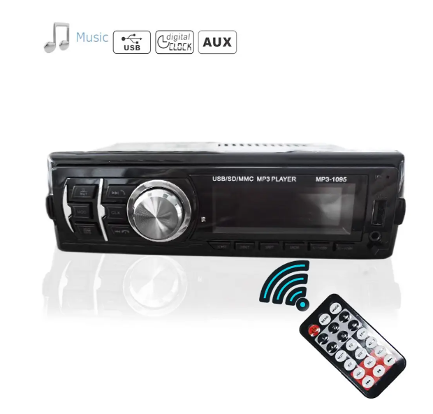 Автомагнітола 50 Вт 1 DIN MP3 1095 BT 7336 з пультом і знімною панеллю/ Магнітола/ Магнітофон у машину 07336 фото