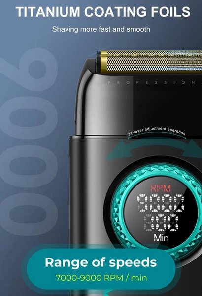 Профессиональная машинка для стрижки VGR V-378 BLACK шейвер, двойное лезвие + триммер, регулировка мощности 44012 фото