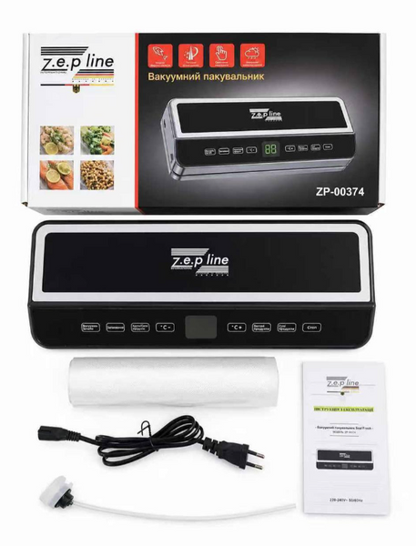 Вакуумный упаковщик ZP-00374 с LED дисплеем и резаком 00374 фото