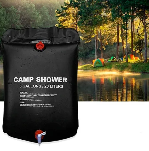Портативний похідний душ 20 л, чорний Solar Shower 06589 фото