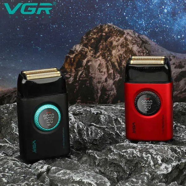 Профессиональная машинка для стрижки VGR V-378 BLACK шейвер, двойное лезвие + триммер, регулировка мощности 44012 фото