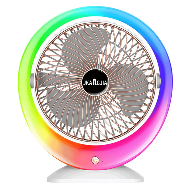 Настольный вентилятор с подсветкой Mini fan VU-04 &bull; Мини вентилятор с батареей 1200 мАч, LED подсветкой и 3 режимами обдува 17134 фото