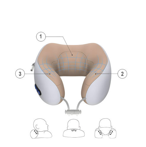 Масажна подушка для шиї U-shaped massage pillow 64018 фото