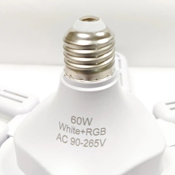 LED лампа з вентилятором AY1033 60W E28 складна стельова з охолодженням пластикова біла 17069 фото