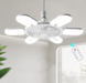 LED лампа з вентилятором AY1033 60W E28 складна стельова з охолодженням пластикова біла 17069 фото 7