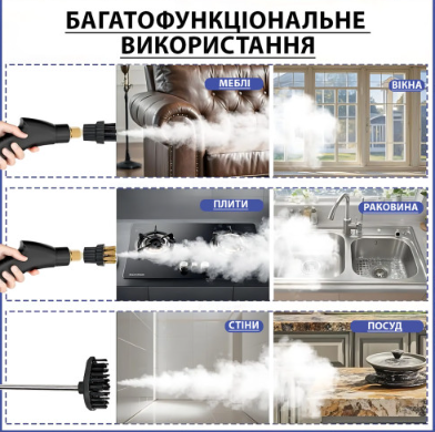 Пароочиститель портативный Steam Cleaner 2500, 3 бар, 1200 мл, 6 режимов, отпариватель 02710 фото