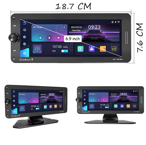 Монітор автомобільний портативний CandAuto 601W Carplay, 7-дюймовий 09494 фото