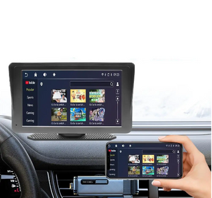Автомобільний сенсорний монітор  стереосистема 7" Carplay 701W, Чорний / Портативний екран 09495 фото