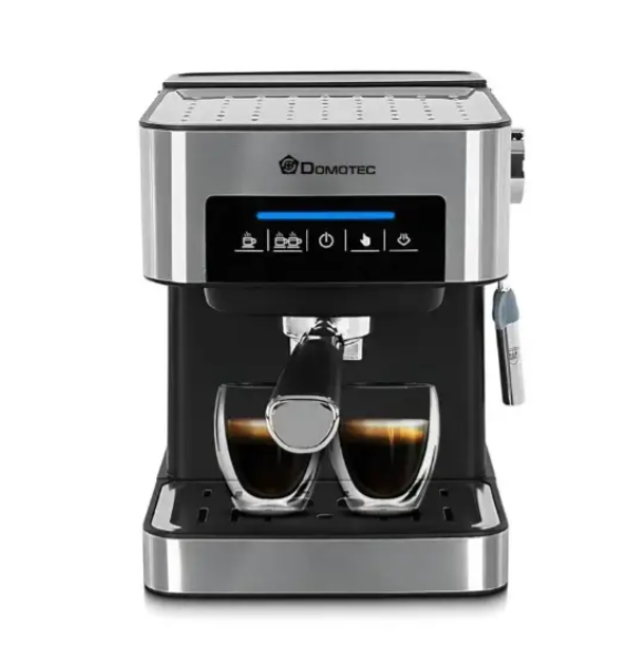 Электрическая кофеварка Domotec MS-136, 850Вт. Рожковая кофе машинка, размер резервуара для воды 1.6 л. 09845 фото