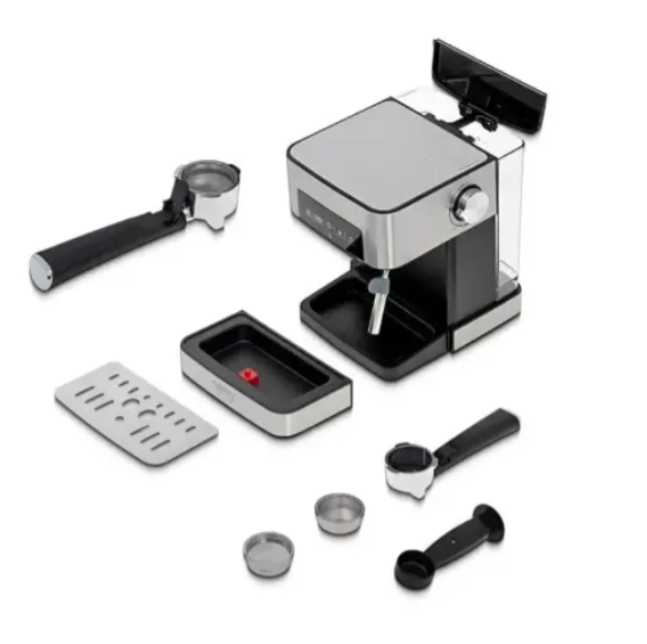 Электрическая кофеварка Domotec MS-136, 850Вт. Рожковая кофе машинка, размер резервуара для воды 1.6 л. 09845 фото