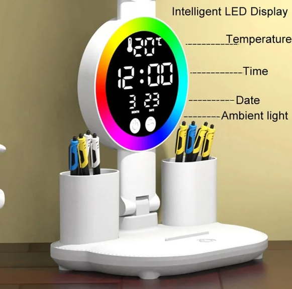 Світлодіодна лампа KRX-104 настільна RGB з вентилятором і дисплеєм 17670 фото
