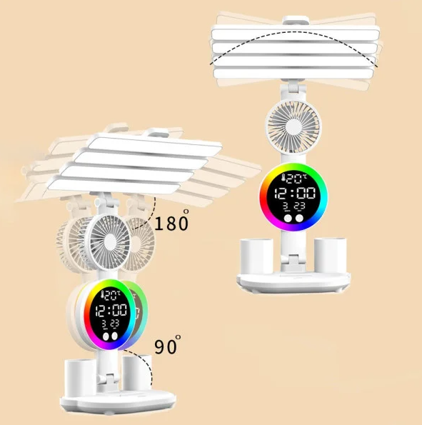 Світлодіодна лампа KRX-104 настільна RGB з вентилятором і дисплеєм 17670 фото