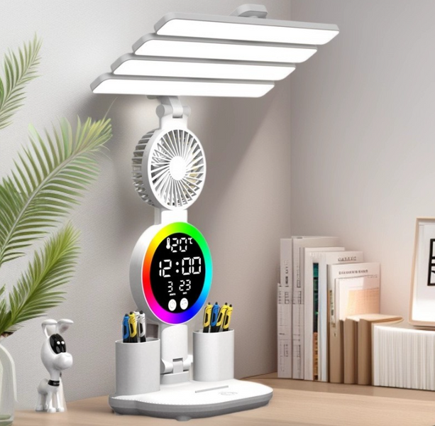 Світлодіодна лампа KRX-104 настільна RGB з вентилятором і дисплеєм 17670 фото